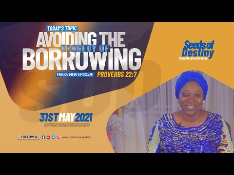 drbeckyenenche's tweet photo. SEEDS OF DESTINY – MONDAY MAY 31, 2021
TOPIC: AVOIDING THE TRAGEDY OF BORROWING
Whatever you cannot afford now is not good enough for now. Click to WATCH today's #SeedsOfDestiny
https://t.co/b2sOKYL01N https://t.co/SWRiIjN3KA