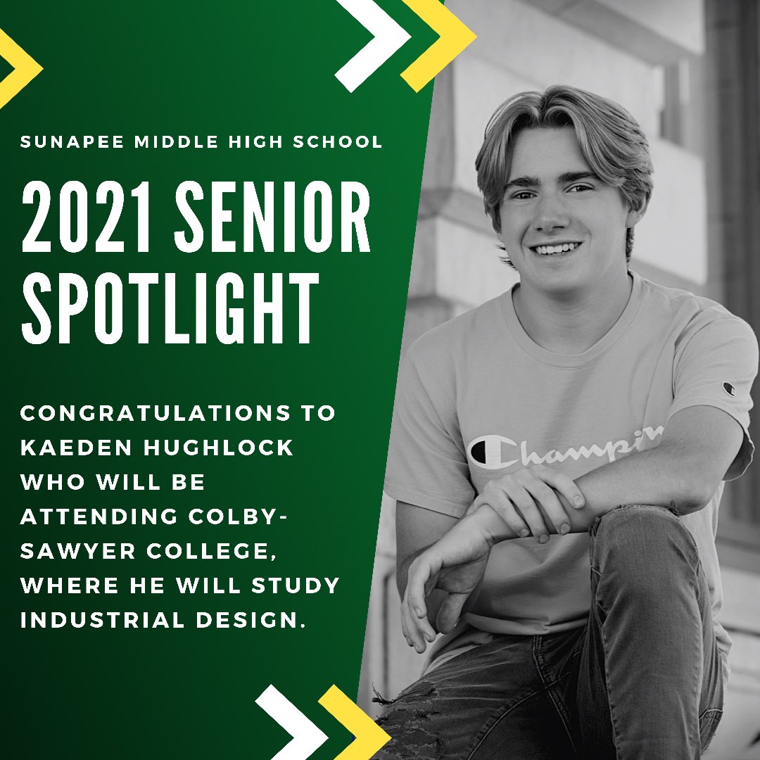 Let's celebrate the accomplishments and goals of each of our terrific seniors. 
#Classof2021 #SunapeeLakers #SunapeeStrong #SMHS #GreenandWhite #SunapeePride #LakerPride #Seniors2021 #SeniorSpotlight #SeniorSpotlight2021 #SeniorSzn #NewHampshireSchools #HighSchoolGraduates