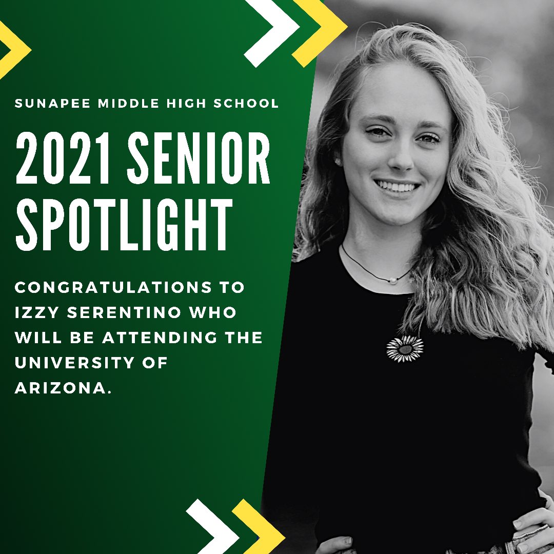Let's celebrate the accomplishments and goals of each of our terrific seniors. 
#Classof2021 #SunapeeLakers #SunapeeStrong #SMHS #GreenandWhite #SunapeePride #LakerPride #Seniors2021 #SeniorSpotlight #SeniorSpotlight2021 #SeniorSzn #NewHampshireSchools #HighSchoolGraduates