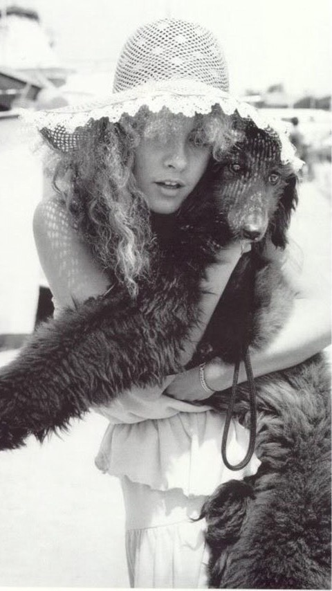 crockpics's tweet photo. Stevie Nicks and her dog. https://t.co/jHU09AV7LF