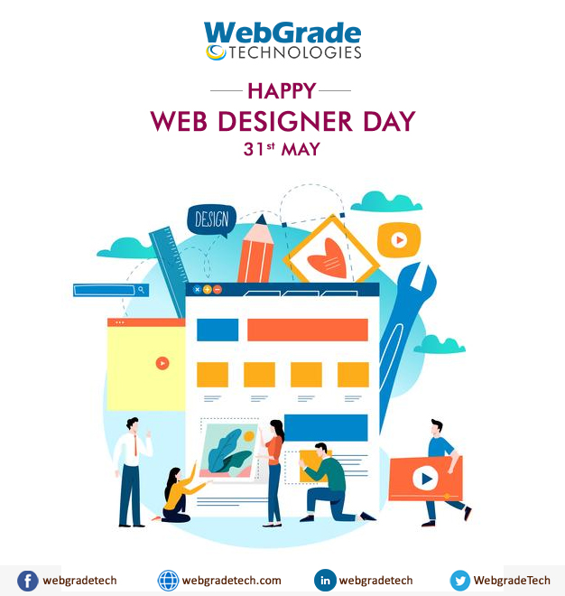 WebgradeTech's tweet photo. Happy #WebDesignerDay to all the creative minds who converts ideas into online reality. 

#webdesign #webdesigner #webdesigning #webgradetech #webdeveloper #webdevelopment #webdesignerlife https://t.co/8kwlo9KW90