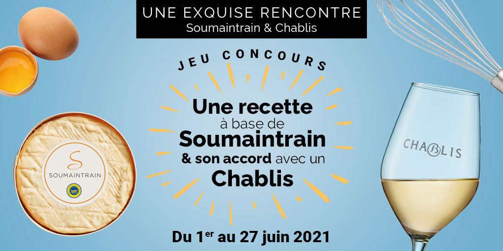 À tous les gourmets créatifs🧑‍🍳👩‍🍳
Du 1er au 27 Juin, Grand Jeu #Concours autour d'une #ExquiseRencontre entre deux piliers gastronomiques de #Bourgogne : le #Soumaintrain et les vins de #Chablis. 
Modalités ici : 
🎁 bit.ly/ConcoursChabli…
#recette <a href="/VinsdeBourgogne/">Vins de Bourgogne</a>
