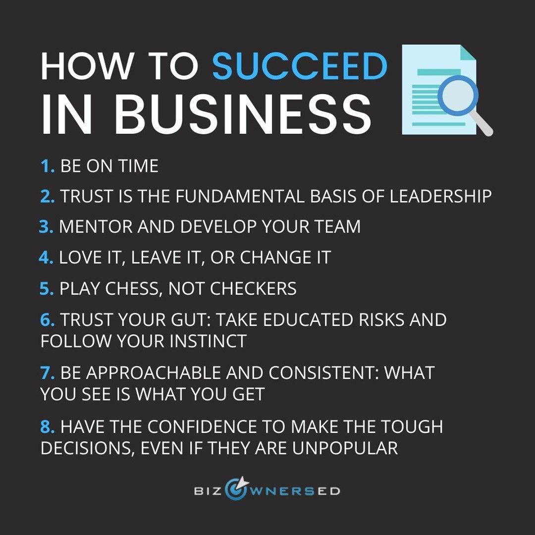 How to succeed in business?⠀
⠀
Want to learn more? Just search "Biz Owners Ed Podcast" on google!