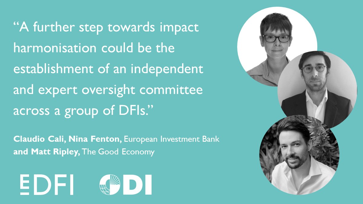 What are the potential benefits of greater harmonisation of impact measurment among DFIs?

Read C. Cali, N. Fenton <a href="/EIB/">European Investment Bank</a>  and M. Ripley, <a href="/TheGood_Economy/">The Good Economy</a>'s essay 'Learning together: the case for a collaborative approach to conducting impact studies'

cdn.odi.org/media/document…