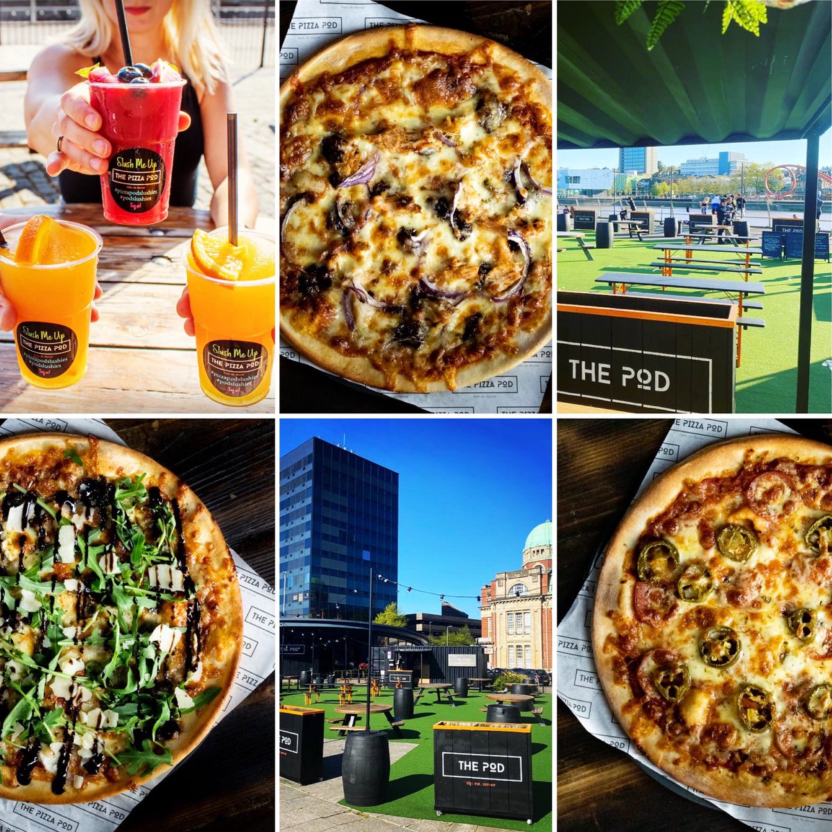 ThePodNewport's tweet photo. 🍕Pizza
🍻Drinks
🌞Sunshine
Open from 2pm today. No need to book - tables available on a first come, first serve basis.
Hope to see you soon...
#thepod #thepodnewport #newport #cardiff #wales #pizzapod #podpizza #pizza #pizzalover #drinks #food #slushie #slushies #beergarden https://t.co/DNZuJrUJXU