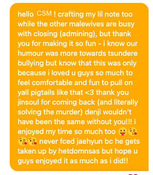 jaehyuncsm's tweet photo. a lil note from me to CSM <3___<3 thank you guys for all the mmrs, never really participated in team events till here and look at my tc yup im insane fr: https://t.co/Ba3l6O4Khz