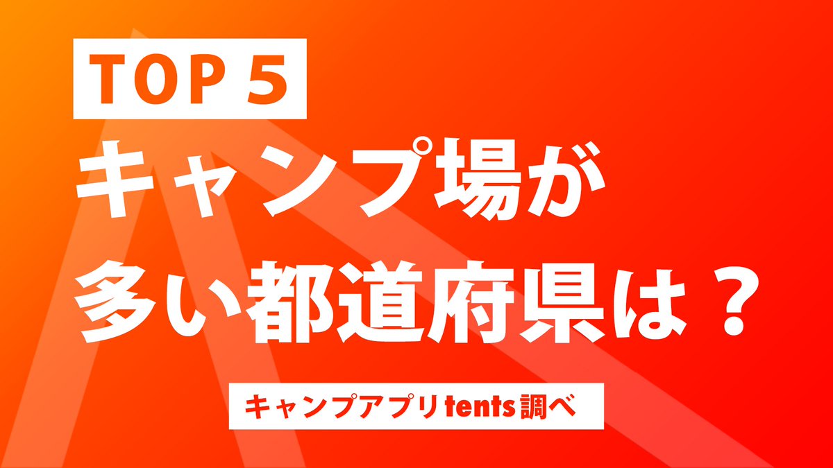 ট ইট র Tents テンツ キャンプアプリ Top5 キャンプ場が多い都道府県 キャンプアプリ Tents に登録されている キャンプ場をもとに ランキングを作ってみました 北海道が圧倒的です 1位 北海道 350ヵ所 2位 長野県 0ヵ所 3位 山梨県 ট ইট র Tents テンツ キャンプアプリ Top5 キャンプ場が多い都道府県 キャンプアプリ Tents に登録されている キャンプ場をもとに ランキングを作ってみました 北海道が圧倒的です 1位 北海道 350ヵ所 2位 長野県 0ヵ所 3位 山梨県