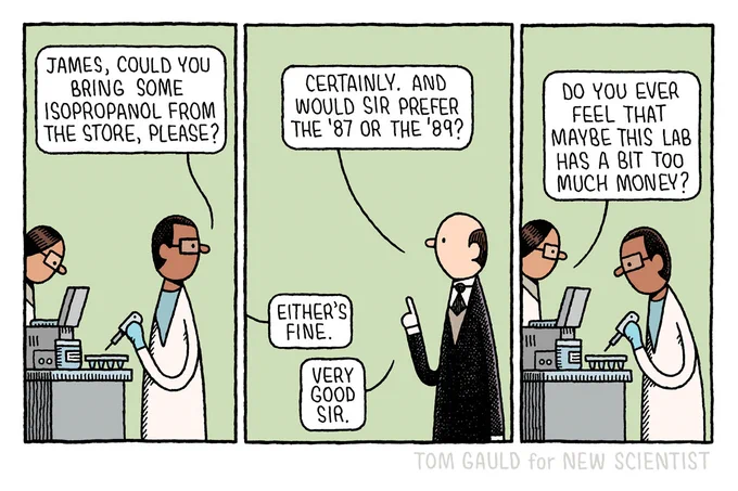 A recent cartoon for @newscientist. 💰🧪 