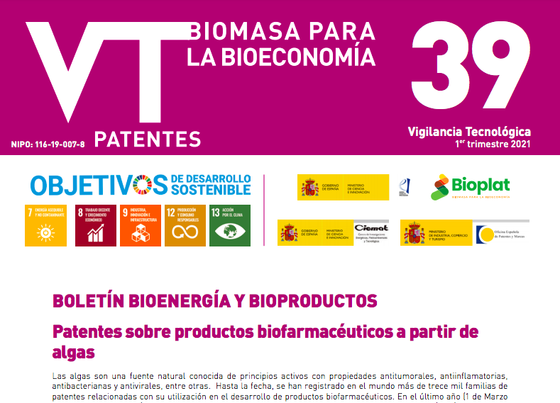 OVTTenglish's tweet photo. Have a look at #technologymonitoring report on #bioenergy and #bioproducts with the latest #patents on #algae #biopharmaceutical products prepared by @OEPM_es @CIEMAT_OPI @bioplat and #AEI @CienciaGob https://t.co/q5SgR7dEyj #biomass #bioeconomy https://t.co/bazm7pc5By