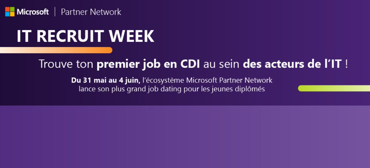 microsoftfrance's tweet photo. 📅 Microsoft et ses partenaires s'engagent pour l'#emploi :
💼 Tout au long de la IT Recruit Week, ce sont 300 postes en CDI et 50 stages et alternances qui sont à pourvoir.
#DigitalSkillsWeek #TechistheNewChance
➡️ https://t.co/PU8hsUzHYr https://t.co/KDCdtl7hOz