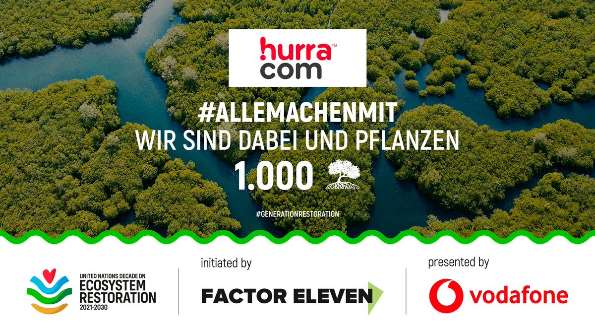 hurracom's tweet photo. Die Welt retten. Nur gemeinsam. 💚

Wir sind Partner der Aktion #AlleMachenMit rund um den #WorldEnvironmentDay 2021 und pflanzen 1000 Bäume. 🌳🌲 Macht auch Ihr mit: https://t.co/M5Pe0TrXqc

@Horizont, @VodafoneGroup
#GenerationRestoration #AlleMachenMit https://t.co/HiVDIHQuO2