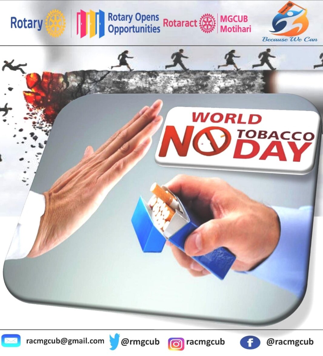 RMgcub's tweet photo. 🌷Greetings for the day 🌷

“🚬 Smoking takes life ….
 ✂Cut it out from your life!!!”
Smoke Away Your Worries, Not Your Lungs 🫁
“If you love your family then say no to smoking and tobacco 🚭.”

Regards 
Rotaract MGCUB 
Zone-1 
RID 3250

#Saynototobacco
#BecauseWeCan https://t.co/qxqgilhKIl