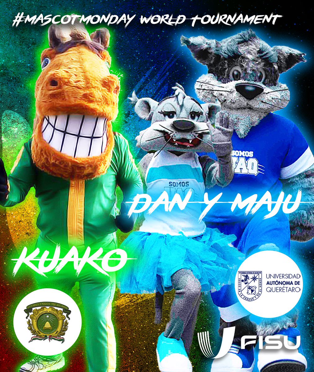 #MascotMonday World Tournament alert! 🚨🐯🐼🦊🐹 Final 100%🇲🇽🏆 

KUAKO or DAN Y MAJU? Tell us who is your favourite mascot! ⬇️
#Unisport #Unisportlife <a href="/UAEM_MX/">UAEMéx</a> <a href="/UAQmx/">UAQmx</a> <a href="/ConddeMx/">CONDDEMX</a>