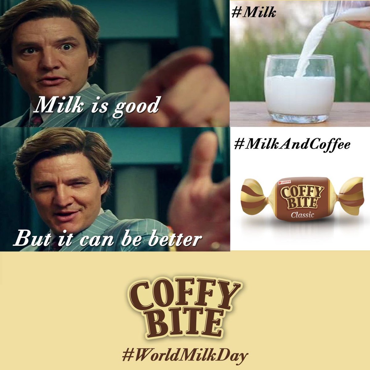 CandiesLotte's tweet photo. #CoffyBite #Arguments #WorldMilkDay #WorldMilkDay2021 #June1 #June2021 #EnjoyDairy

#lotte #lotteindia #lottecoffybite #coffee #toffee #coffeeortoffee #confectionery #chocolates #eclairs #food #cpg #fmcg #marketing   #milk #food #coffee #chocolate #dairy #love  #cow #yummy https://t.co/WxrWU60mx6