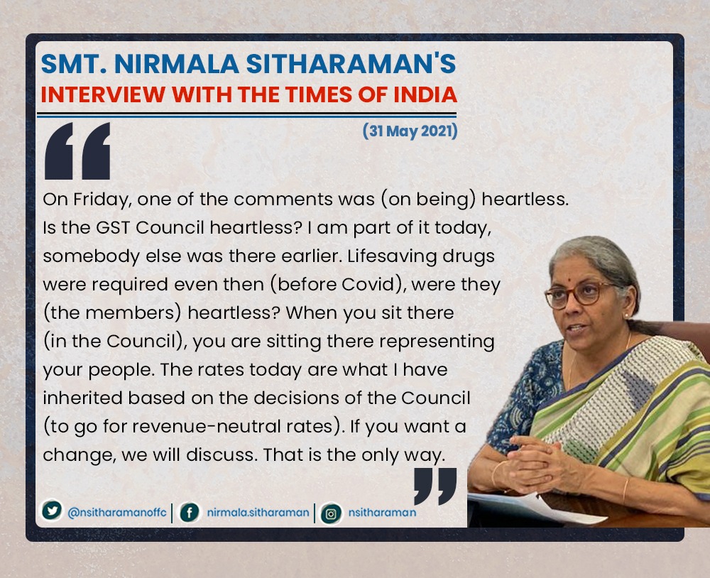 nsitharamanoffc's tweet photo. Excerpts from Smt @nsitharaman's interview with The Times of India. (3/4)

Read the full interview here: https://t.co/ML7HLA3qfO https://t.co/hOX125NFPW