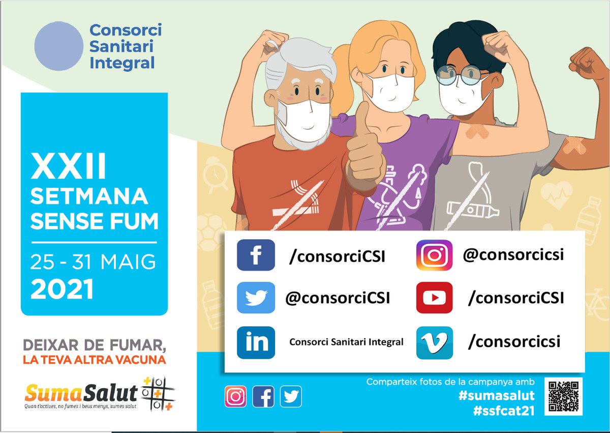 ConsorciCSI's tweet photo. Avui celebrem el Dia Mundial Sense Fum! Els nostres professionals estan preparats per ajudar-vos a deixar-ho, tant pels treballadors com pels usuaris i usuàries. Entre tots, és possible deixar de fumar https://t.co/84p1jCsCpi
