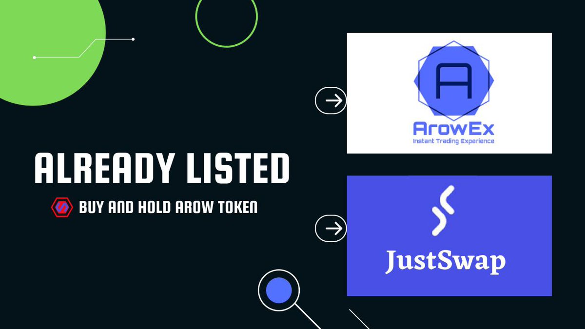 🔥Trade Now #ArowToken

⚡️Max Supply = 21K AROW
🤑 Expected price 
1 AROW = $50K within year
🌐 Website = token.arowex.com

⚜️ ArowEx Exchange:
🔷 arowex.com/#/market/AROW-…
♠️ JustSwap:
🔷 bit.ly/justswapexchan…

Thank You 😍
#arowtoken #trc20 #arowex #trading #EarnOnArowEx
