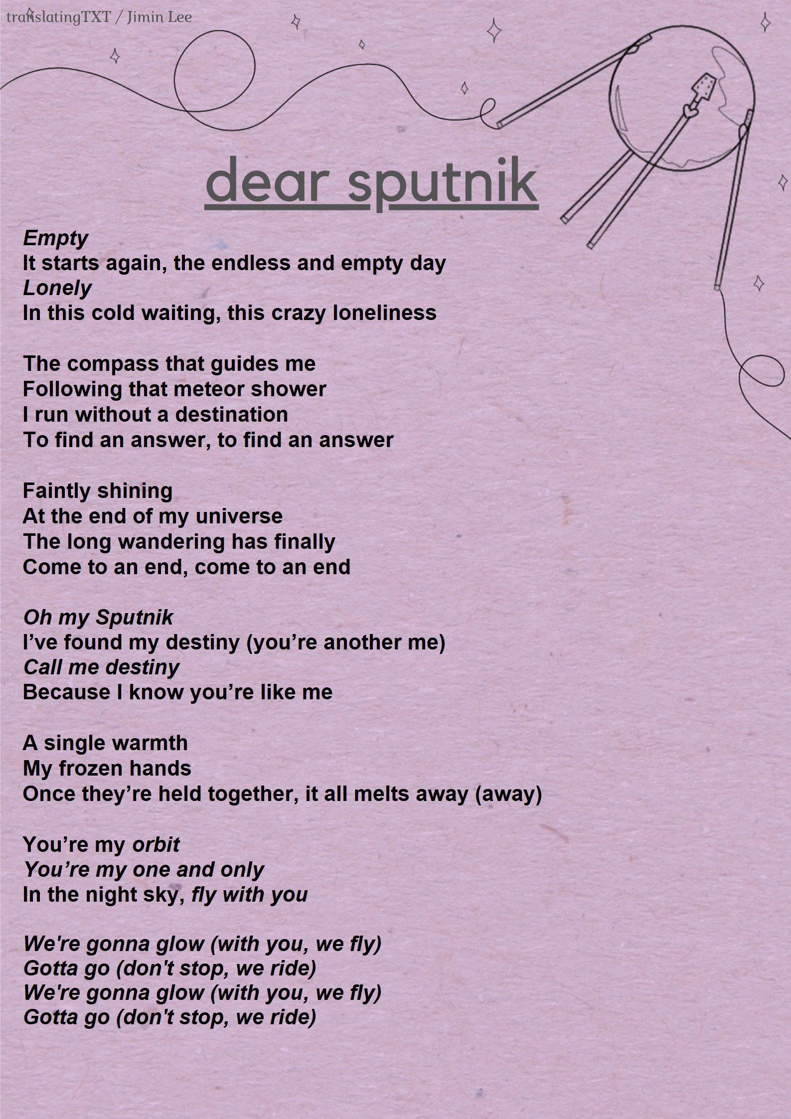 Dear sputnik txt lyrics