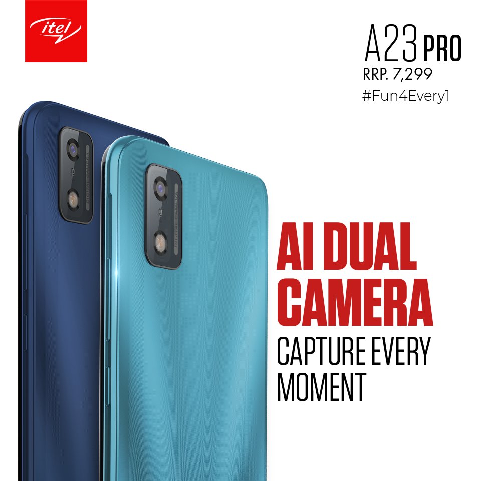 ItelPakistan's tweet photo. Here’s one that’s fun for everyone!
With a 2400mAh powerful battery, an ultra bright 5” display, brilliant camera, an uber fast quad-core processor and a super sleek design for just Rs. 7,299!
#itelpakistan #enjoybetterlife #itelmobile #itel #A23pro #fun4every1 https://t.co/Lpc4mcSnwx