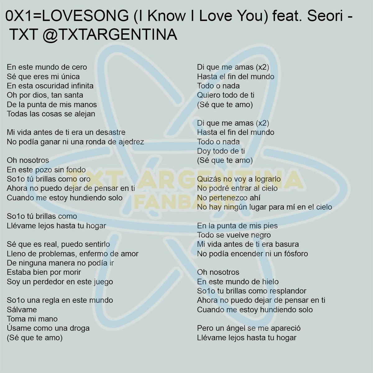 Love song lyrics 0x1 TXT