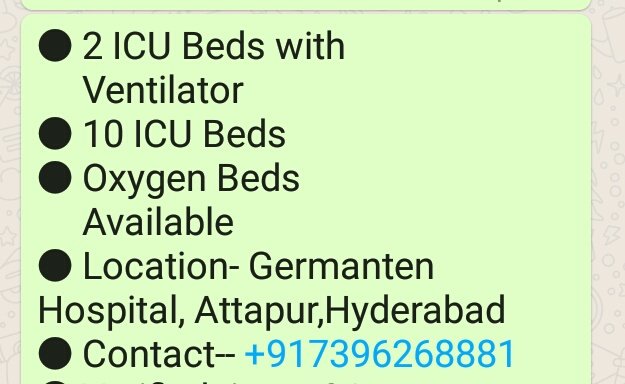 SSRSOSConnect's tweet photo. #teamcovidwarriors
#Hyderabad

#ICU BEDS WITH VENTILATOR #ICU BEDS WITHOUT VENTILATOR# OXYGEN BEDS 
   
## AVAILABLE
Verified at 2:00 pm (31 may)

@TeamUttisht 
@Coronahelprt 
@indunitedngo 
@indiacovidleads 
@theNationcare https://t.co/5mP0gSjrTn