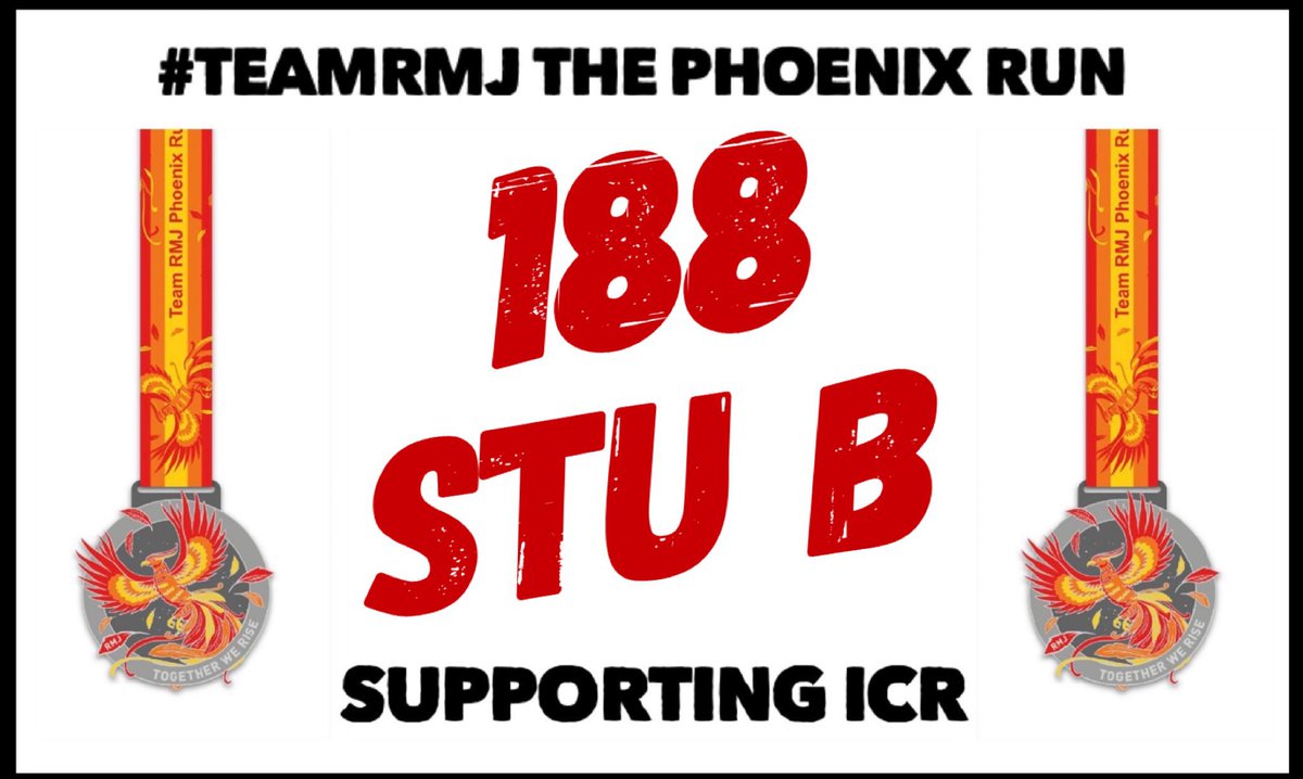 stuartbarnes78's tweet photo. Over the finish line! 🏁 Day 31 complete ✅ for the #PhoenixRun ❤️💛 in support of @ICR_London as part of #TeamRMJ! 
#TogetherWeRise @RunningMrJones @ravbillan https://t.co/k03fS3gtnC