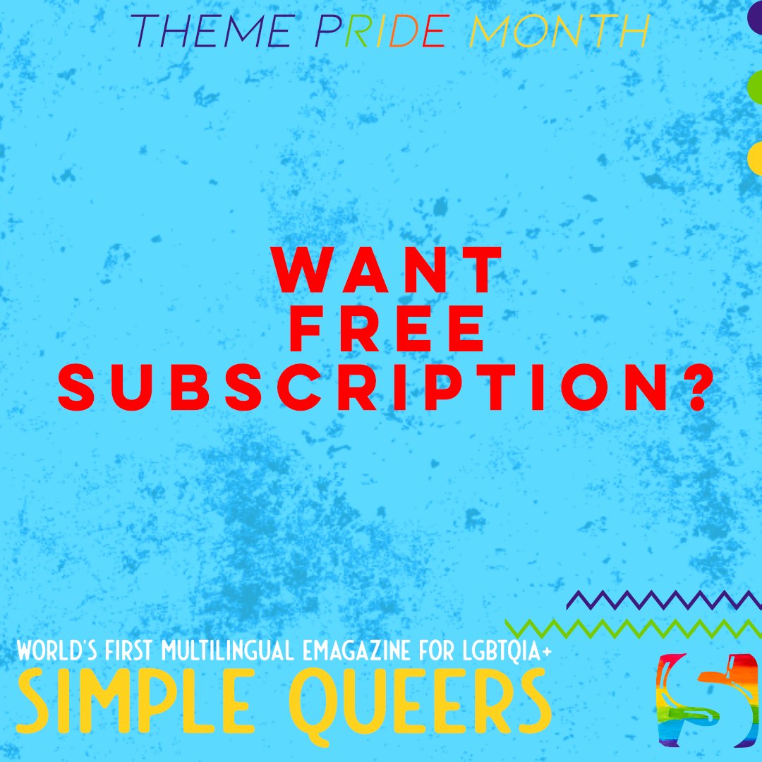SimpleQueers's tweet photo. Do you want a subscription for FREE? Well, you can get it now. Just follow two simple steps. 
1. Follow and tag our Insta, Twitter, Facebook, Tumblr account. 
2. Sign up via Form (link in Bio) 

Offer valid only for First 100 Sign Ups😁! So hurry! 😁🏳️‍🌈 #LGBTQ #LGBT https://t.co/2GThFRSXdV