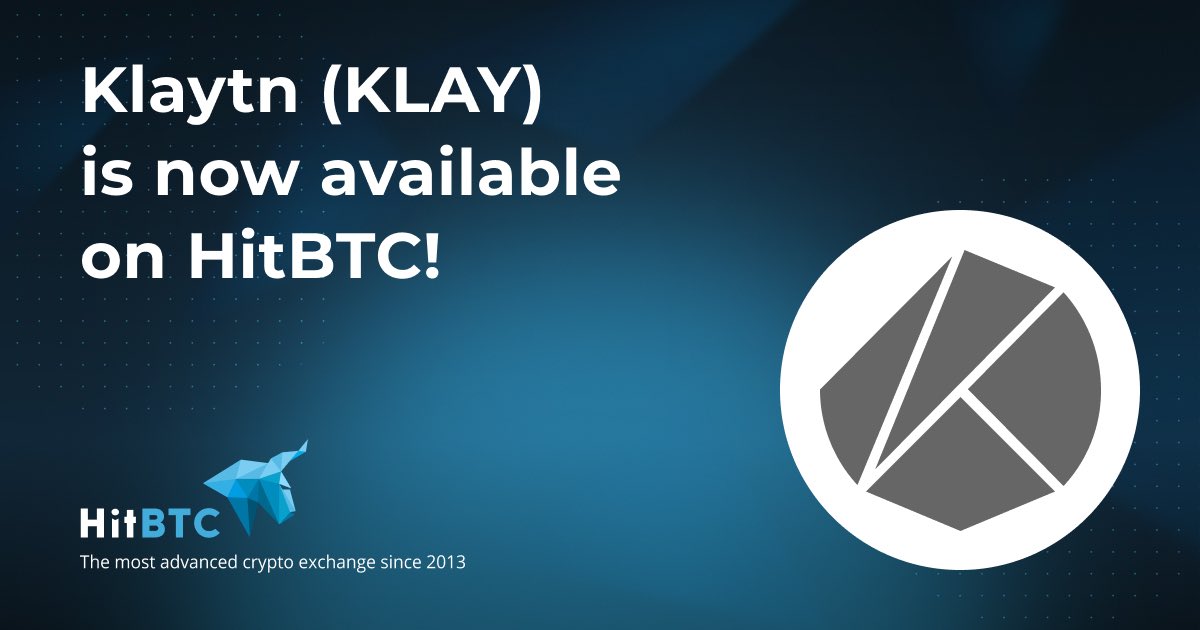 hitbtc's tweet photo. Dear Traders,

We have successfully added KLAY by @klaytn_official to our platform.

Trade $KLAY against $BTC and $USDT visit: https://t.co/cwNlv60R1h https://t.co/IUkD4WdGys