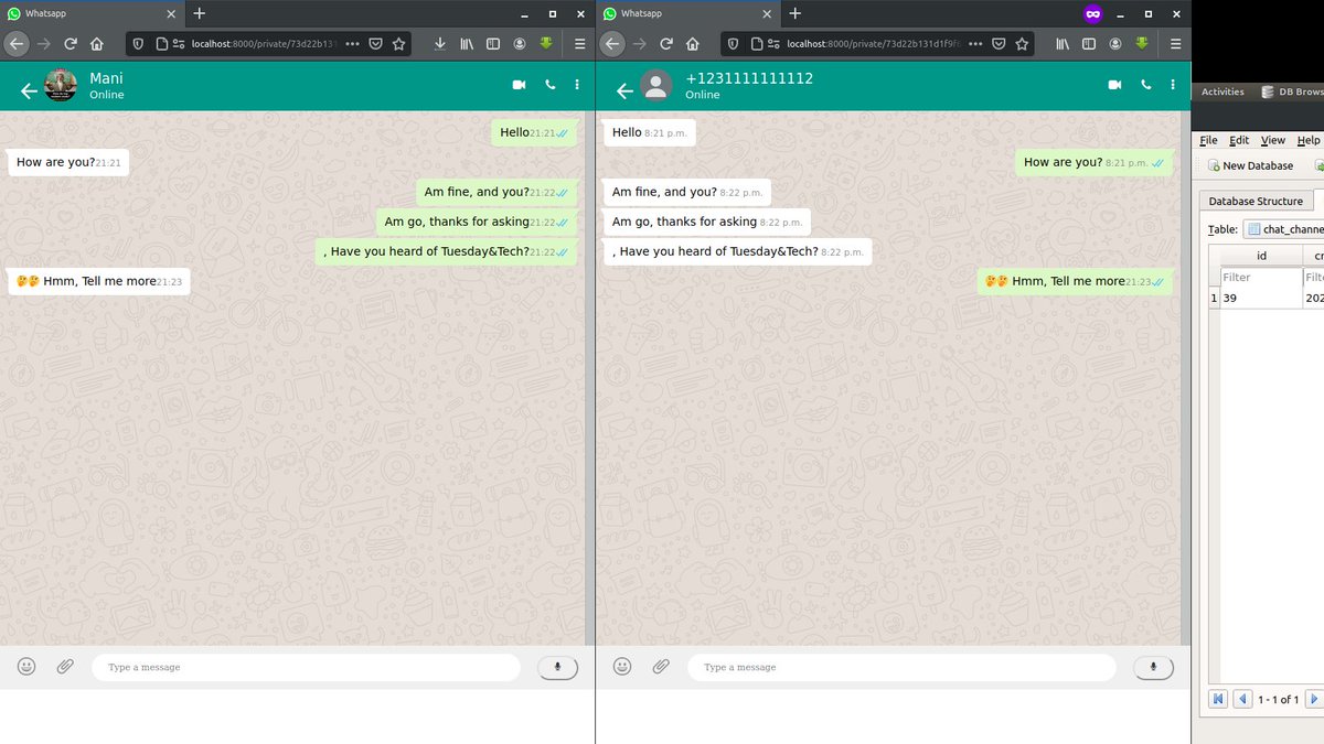 imiebaka_'s tweet image. I built a WhatsApp clone using python and JavaScript. Check out the GitHub Repository for Source code ☆
github.com/iMiebaka/Whats…
#codenewbie #blackprogrammers #BlackTechTwitter
#100DaysOfCode