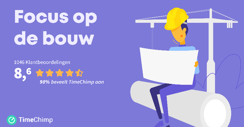 TimeChimp's tweet photo. Als bouwbedrijf wil je geen tijd verspillen aan urenbriefjes, Excel en een onoverzichtelijke urenadministratie. Met TimeChimp kun je altijd en overal uren registreren en heb je inzicht in je projectvoortgang. Eenvoudig, gewoon op je mobiel.