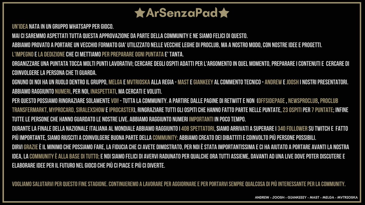 SenzaPad's tweet photo. Un semplice GRAZIE non bastava. 💛
Alla prossima stagione  🔜

Ora si va in vacanza ☀️🏖️ https://t.co/huAOGSbX4c