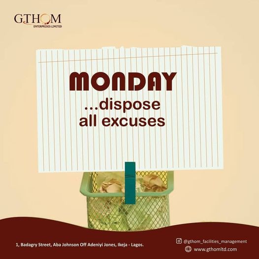 gthomltd's tweet photo. "Don't make excuses. Make things happen. Make changes. Then make history". (Doug Hall). 
#SitAtHome #FacilitiesMgmt https://t.co/UZGoza7xEH