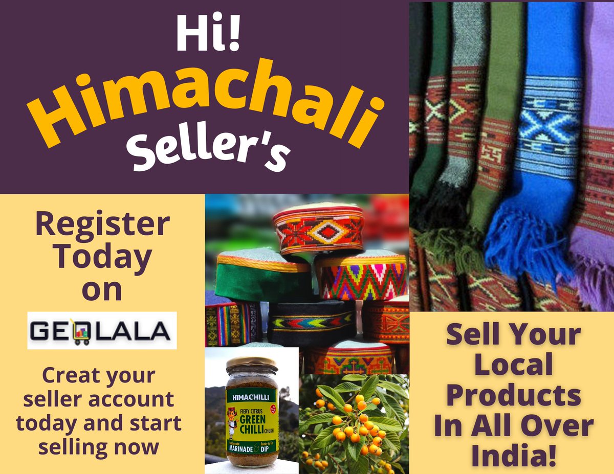 Sell your local products online in all over India. Increase your sales from today!!!
Contact us for more info : 8219993684
#seller #selleraccount #fashion #sawls #himachalicaps #localbusiness #goonline #products #himachalpradesh #geolala #shipping #order #buy #sell #registration