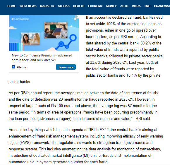 labs_pi's tweet image. The private banks have reported a 35% y-o-y rise in frauds during FY21 while PSBs reported a decline of 45% y-o-y in a similar period. Enhanced fraud #riskmanagement system is amongst the top agenda of RBI in FY22.
Read by @FinancialXpress: bit.ly/2TpuCjL
#riskmanagement