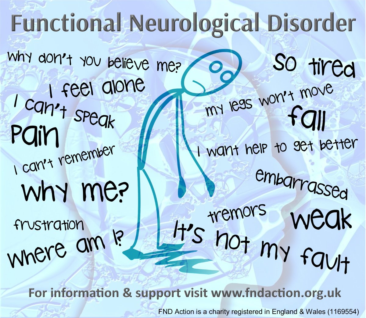 FNDAction's tweet photo. People diagnosed with a Functional Neurological Disorder want solutions, not persistent torment. This has to start with Neurology stopping discharging people whilst they remain symptomatic or without an 'appropriate' treatment plan. Keep talking #FND to make a difference. https://t.co/yRRNFmOy57