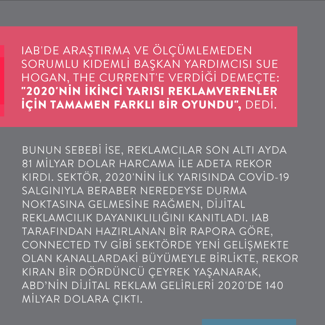 tooplaytr's tweet photo. “Dijital pazarlamacılar 2020’de rekor kıran 140 milyar doları nasıl harcadı?”
Cevabı TooTrends’te!
#tooplay https://t.co/C0zmtApVag