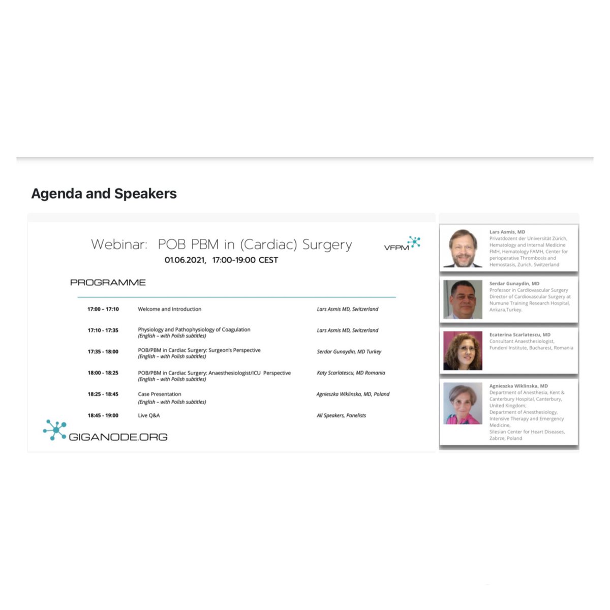 Kalp Cerrahisinde Kanama ve Kan Yönetimi:01/06/2021 Saat:18:00-20:00 giganode.org/webinars/pob-p… (Webinar: Perioperative Bleeding and Patient Blood Management in Cardiac Surgery: 01/06/2021 at 5:00 pm CET giganode.org/webinars/pob-p… #patientbloodmanagement #blood #bleeding #cardiac