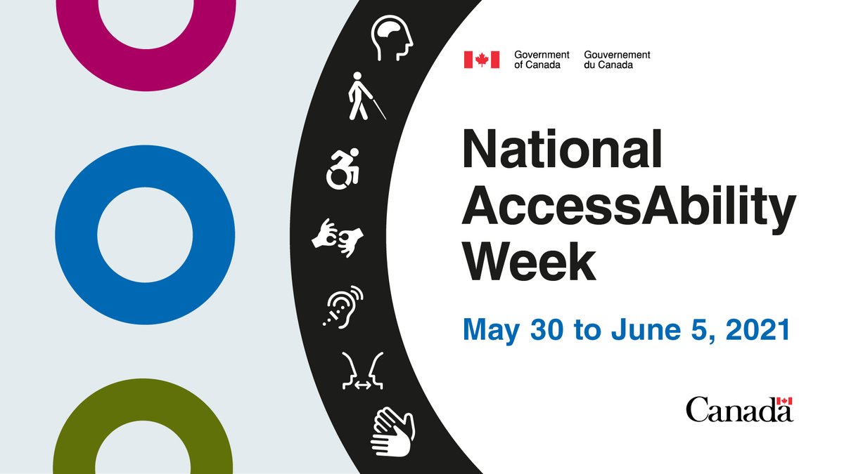 May 30 to June 5 is National #AccessAbility Week. Let’s celebrate accessibility and inclusion in Canada. Find out more: Canada.ca/accessability-… #AccessibleCanada