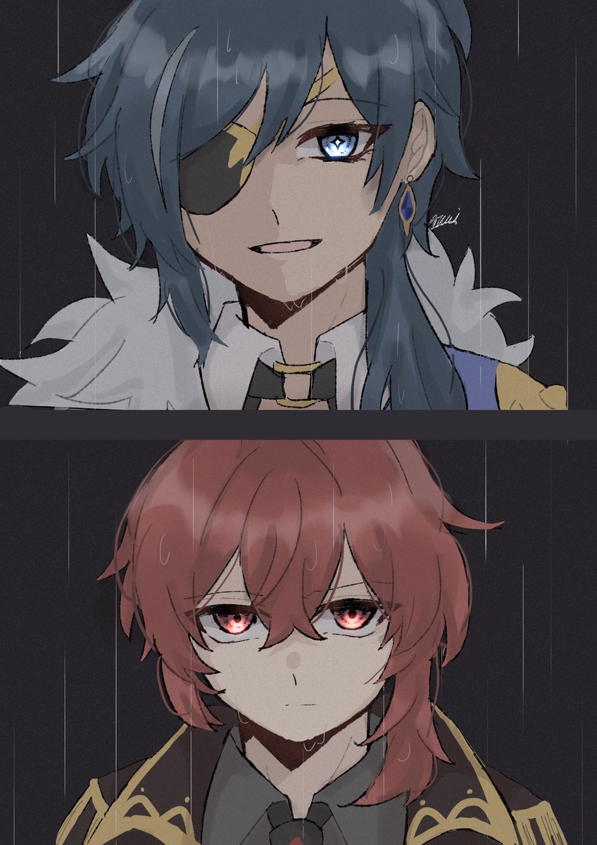 ディルガイワンドロワンライ 初参加です ワンドロ難しい お題 雨 雨木のイラスト