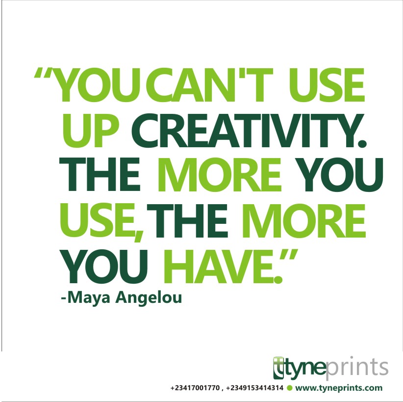 tyneprints1's tweet photo. "You can’t use up creativity. The more you use, the more you have"

#tyneprints #prints #mondaymotivation #monday #creativity #graphicdesign #print #design #digital #innovation #creativity #branding #creative #art #logo #graph #creativitymatters #printing #printingservice #work https://t.co/zA6xyiBlK9