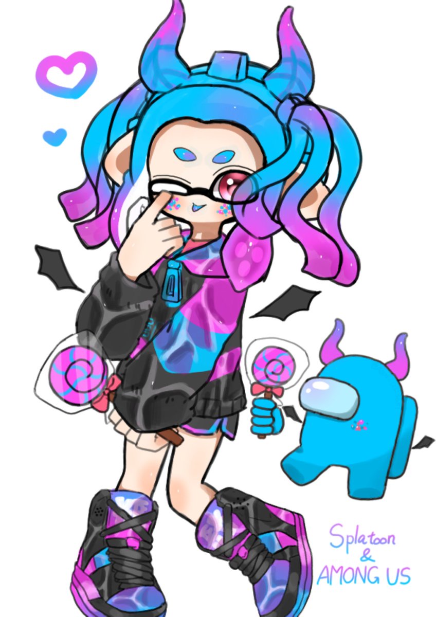 「#Splatoon2

小悪魔ガール😈💙💜 」|Asahi🌙.*·̩͙のイラスト