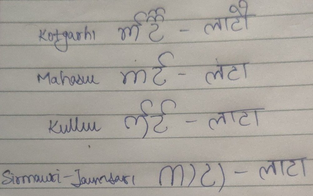 project_pahari's tweet photo. #Garhwali लाटि lāṭi means f. dumb, naive

Cognates:
#Kotgarhi lāṭɔ
#Jaunsari, #Sirmauri lāṭā
#Kumauni लाटो lāṭo 
#Nepali लाटो 𑐮𑐵𑐚𑑀 lāṭo
#Mahasui laṭā

#Kullui lāṭā 'handicapped'

Worn out
#Bengali &amp; #Assamese লাট lāṭ

From OIA. laṭṭa 𑆬𑆠𑇀𑆠 लट्ट 'bad person' https://t.co/lzPRm68kjH