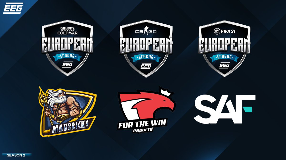 European Esports Gaming (@eegonline) on Twitter photo The EEG European Leagues: Season 2 came to an end.
The winners are:
€2,500 Call of Duty: <a href="/MV3United/">Mav3ricks Esports Club</a> 🇪🇸
€1,000 CSGO: <a href="/ftwesports/">FTW | For The Win Esports</a> 🇵🇹
€500 FIFA: <a href="/SAF_gg/">SAF</a> 🇬🇧
Stay tuned for many announcements this week! 🔥 The EEG European Leagues: Season 2 came to an end.
The winners are:
€2,500 Call of Duty: <a href="/MV3United/">Mav3ricks Esports Club</a> 🇪🇸
€1,000 CSGO: <a href="/ftwesports/">FTW | For The Win Esports</a> 🇵🇹
€500 FIFA: <a href="/SAF_gg/">SAF</a> 🇬🇧
Stay tuned for many announcements this week! 🔥