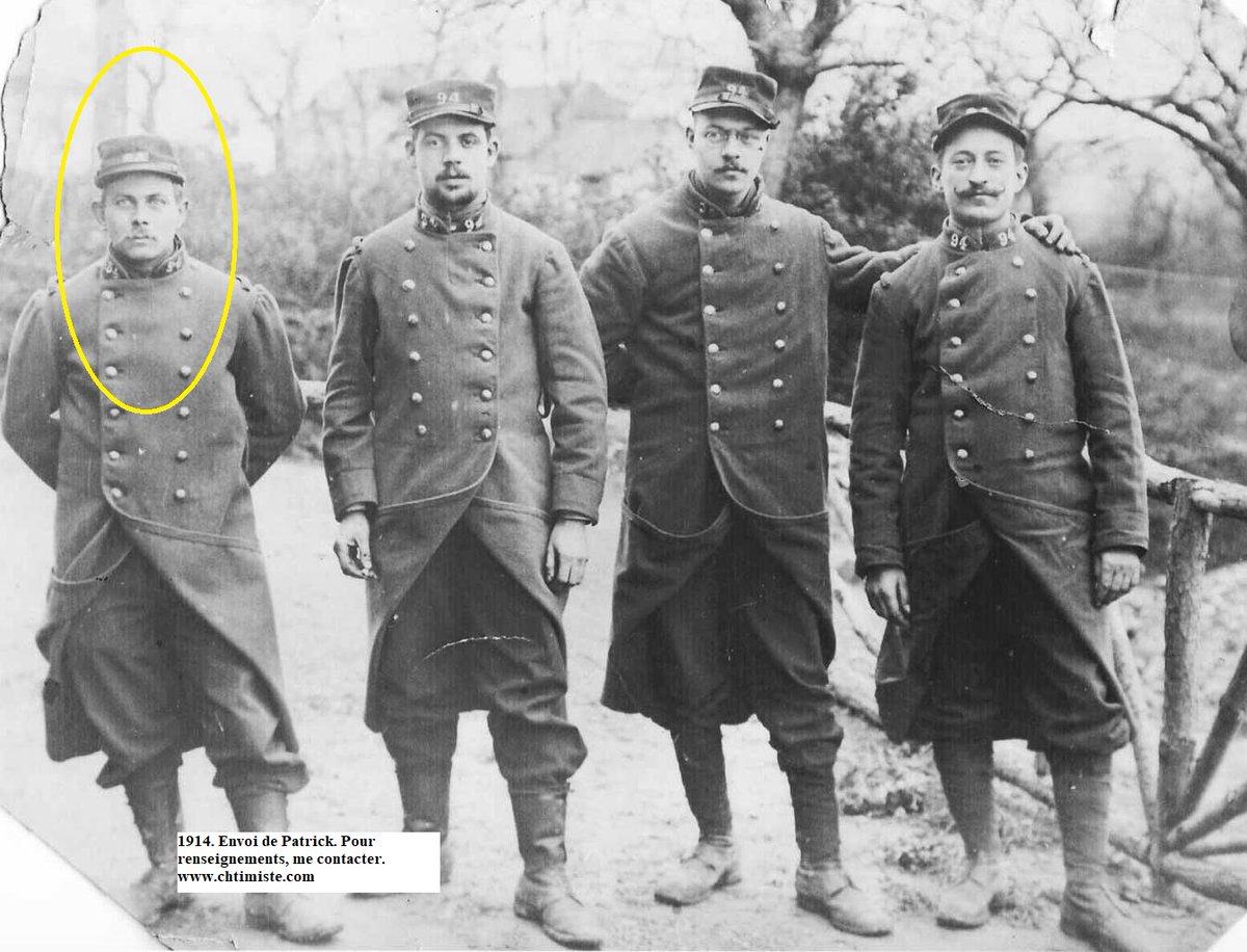 Le_Chtimiste's tweet photo. "Honneur aux cordonniers de la classe 1910 de la 8e compagnie et courage à la classe 1911" - 94e régiment d'infanterie - Le personnage entouré est le grand-père de Patrick - #94eRI https://t.co/KegNjyksUo