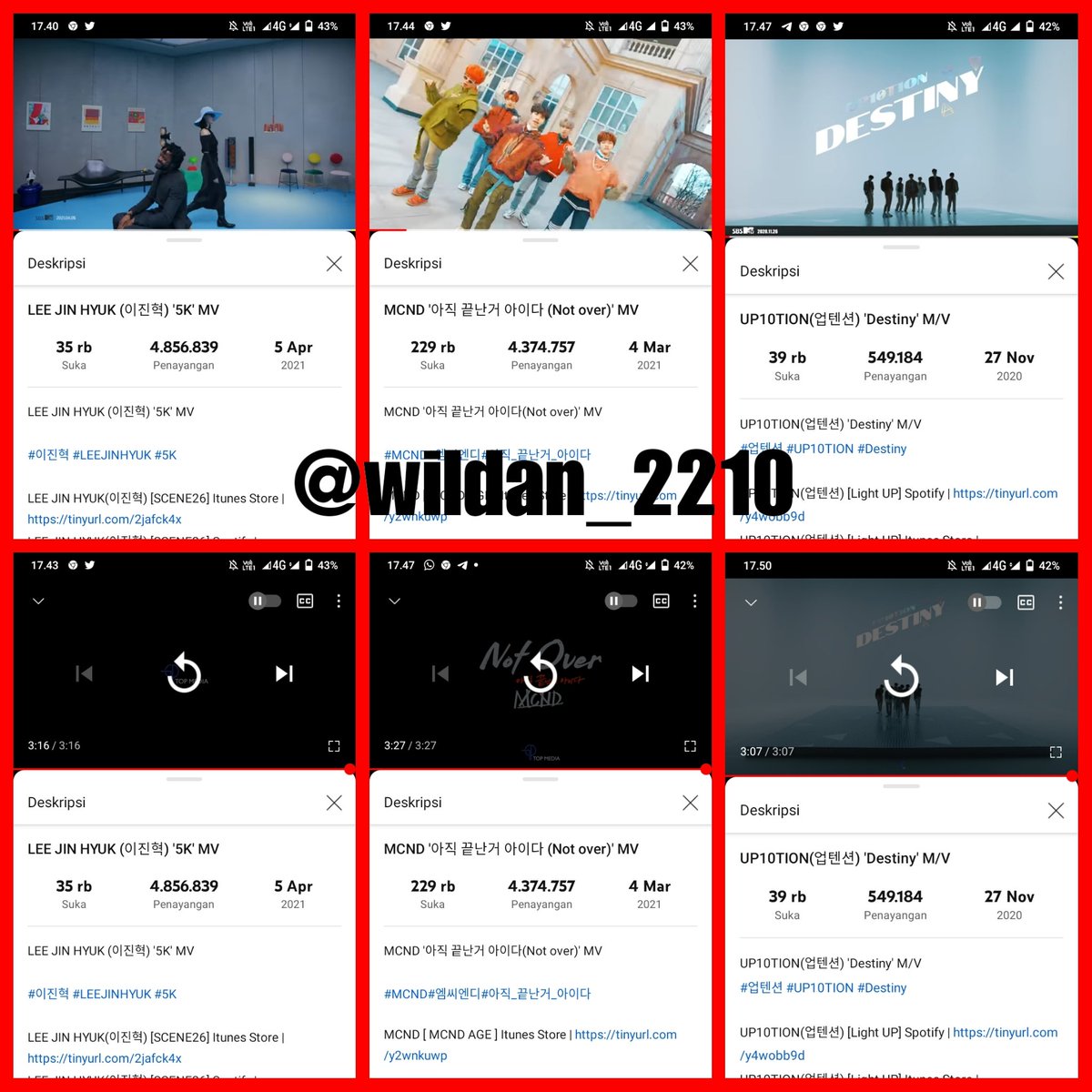 wildan_2210's tweet photo. @INA_TOP_UNION @LJH__official @UP10TION @McndOfficial_ Bismillah rezeki mau album *SCENE26*
Wish me luck
115
@LJH__official #LEEJINHYUK #5K
@McndOfficial_ #MCND #Not_over
@UP10TION #UP10TION #Destiny https://t.co/zUpkZkNiBZ
