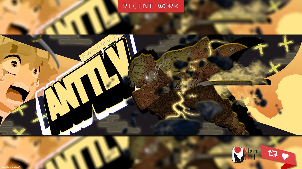Klein0Art's tweet photo. RECENT WORK 🖌️

Création d'une bannière pour @anttlv sur le thème #DemonSlayer 👹 (commencée en live https://t.co/H9nJnHMptp)

Vos avis &amp; conseils ? 🙏

N'oubliez pas le ❤️&amp;🔁 pour me donner de la force ! 🦾 https://t.co/1qcRPEDaFb