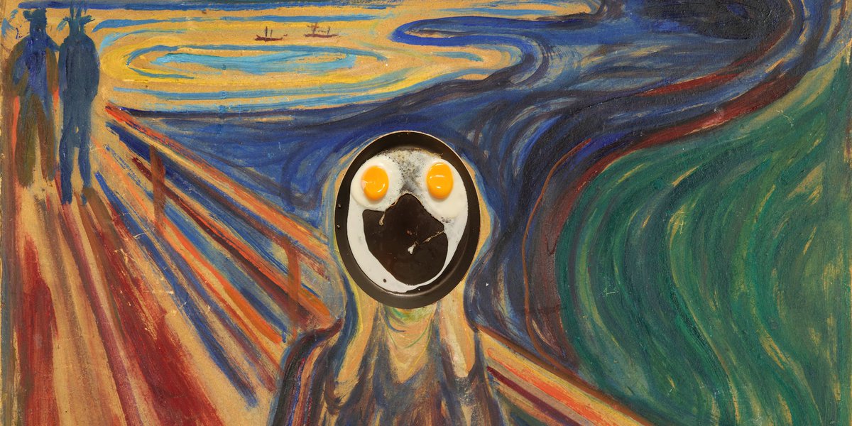 DerSinemus's tweet photo. ...mein Frühstück ist Kunst! #edvardmunch #derschrei https://t.co/kkJQMWul4i