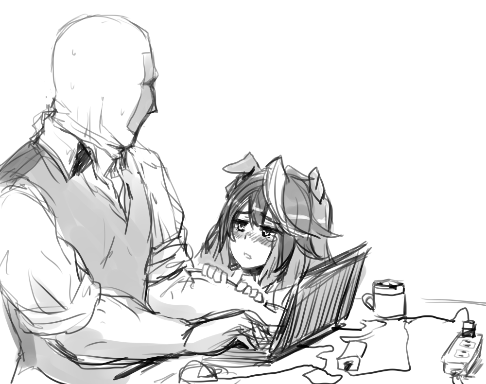 #今月描いた絵を晒そう
テレワークシリーズ。 