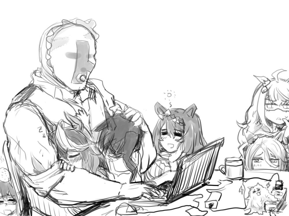#今月描いた絵を晒そう
テレワークシリーズ。 