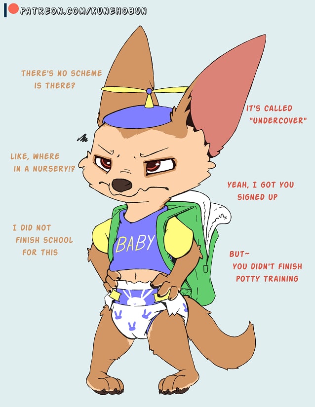 Nick always finds a way to diaper up his lil guy.
May Character is Finnick!
patreon.com/Kunehobun